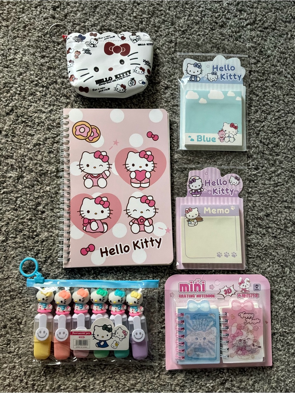 Sanrio Hello Kitty Journal Stationary Set & Accessory zipper pouch